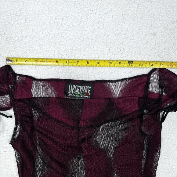 2001 Lip Service Hour of Darkness Blouse Top Purple Medium Y2K Vintage Goth - Picture 13 of 16